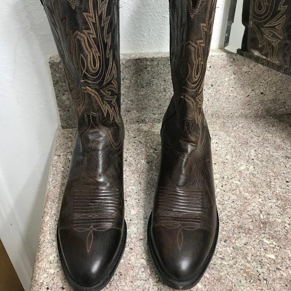 Mens Lucchese Handmade 1883 Cowboy Boots Chocolate Brown 10 2E
